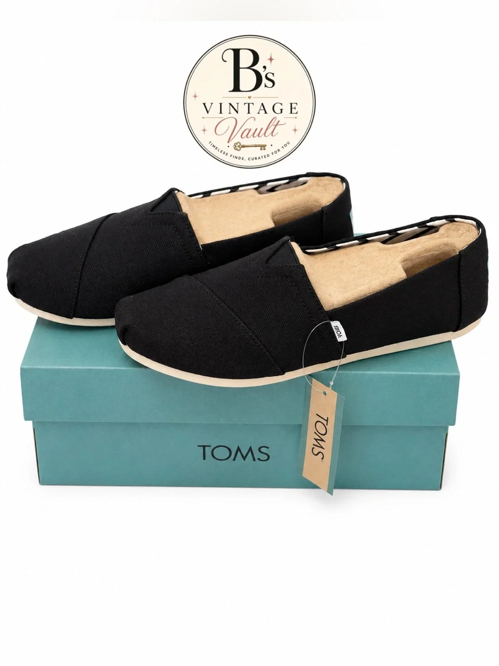 TOMS Black Canvas women’s Slip-On Loafers